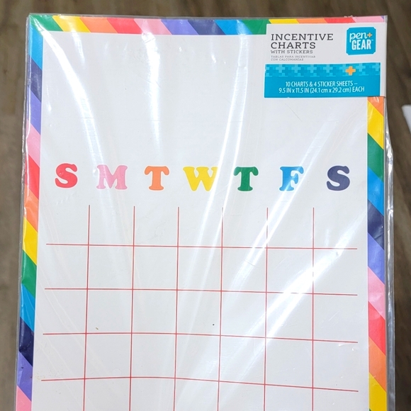 Pen + Gear Multicolor Rainbow Incentive Charts + Homework Planner Pad, Rainbow - Picture 2 of 5